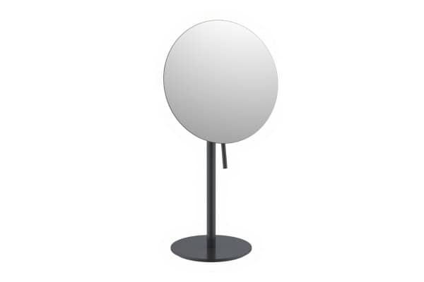 Black-stainless-steel-hotel-shaving-mirror Matt black hotel shaving mirror made of stainless steel