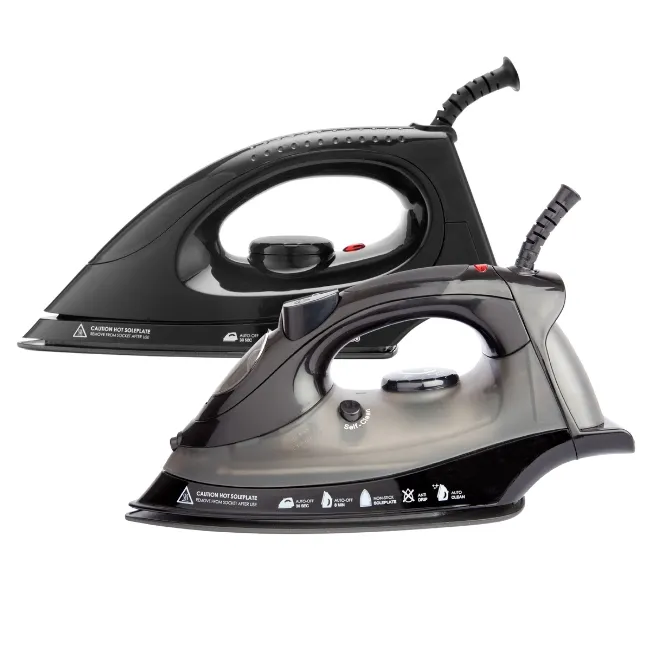 Safe hotel steam iron with auto shut‑off and overheating protection