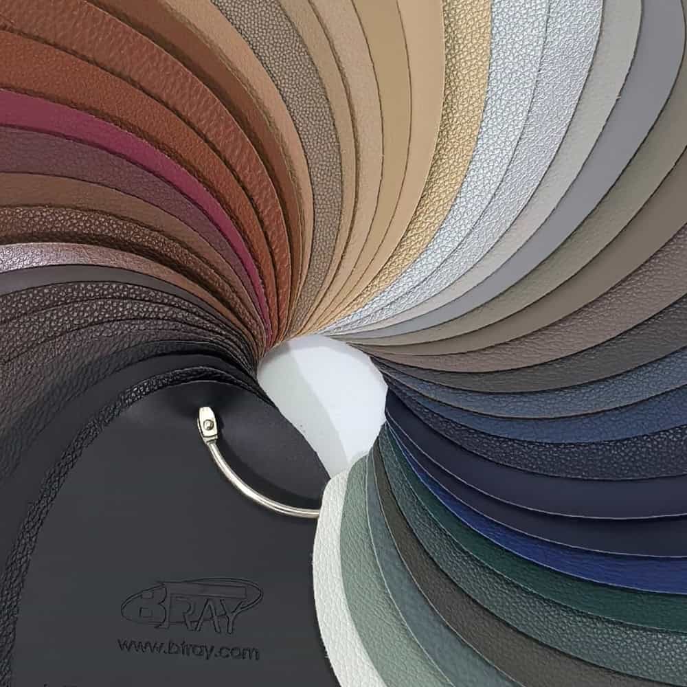 endless colours and textures for bespoke hospitality trays – colour swatch fan